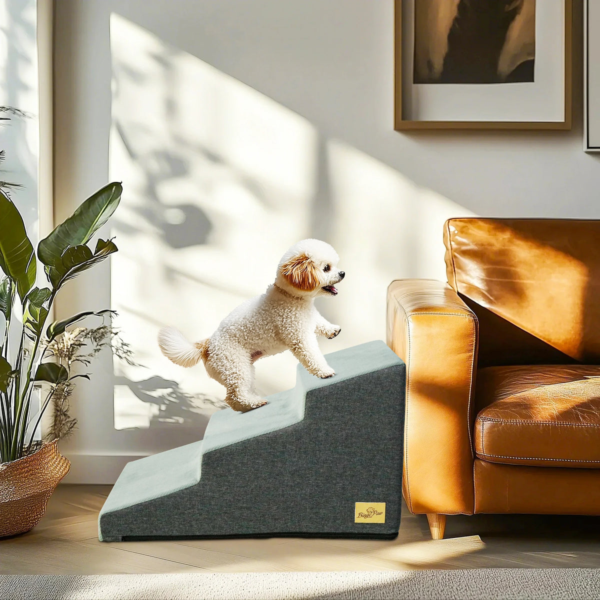 Non-Slip Foam Dog Stairs for Safe Bed and Sofa Access