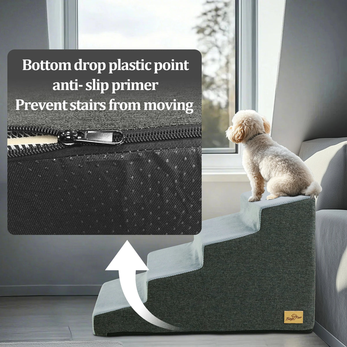Non-Slip Foam Dog Stairs for Safe Bed and Sofa Access