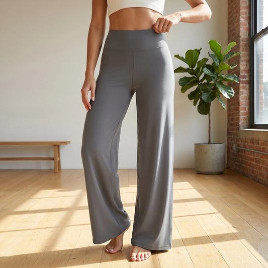 Women's High Waist Wide Leg Yoga Pants With Tummy Control