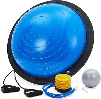 Half Balance Ball Trainer With Resistance Bands For Yoga And Fitness