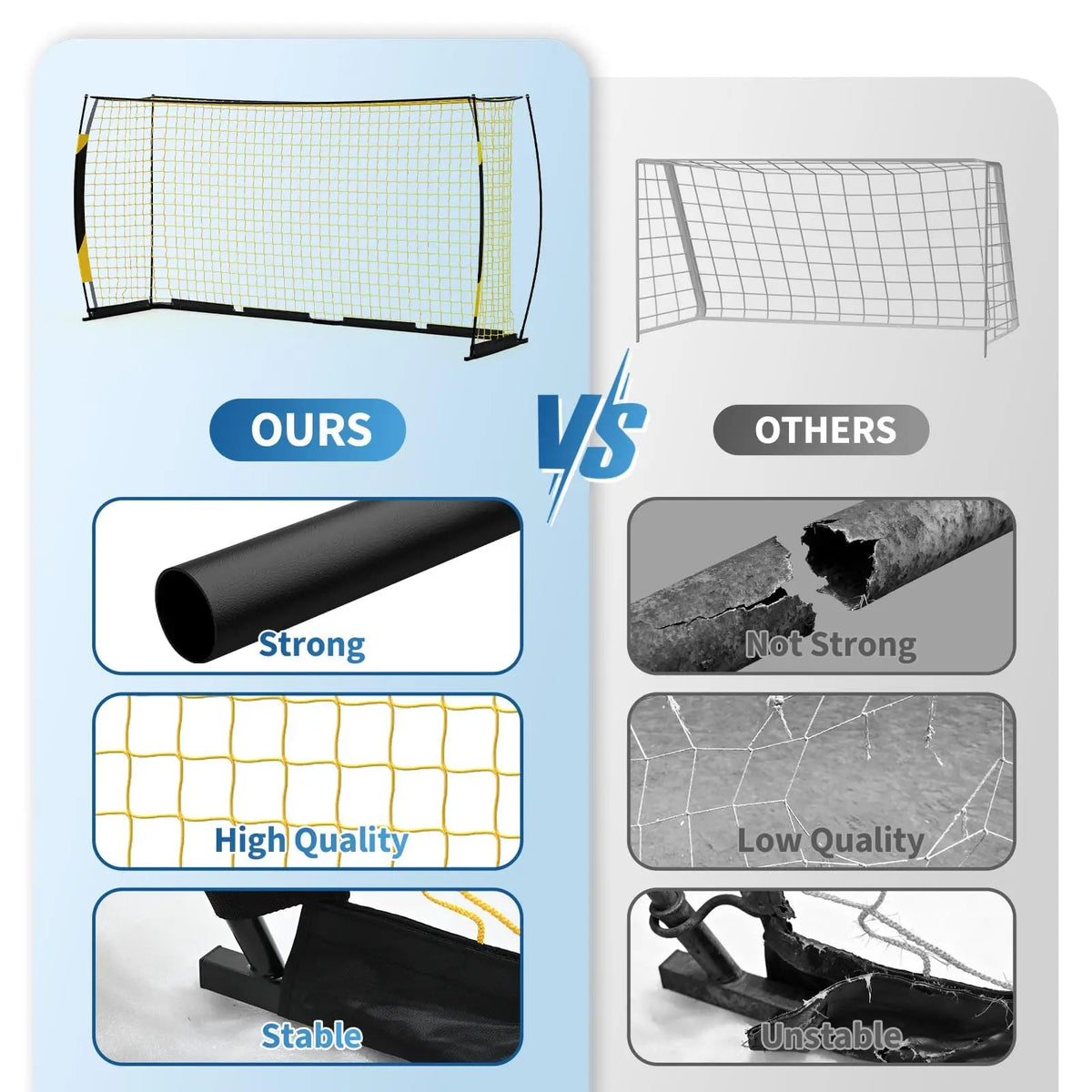 HiMISS Heavy Duty Foldable Soccer Goal for Backyard Training Net