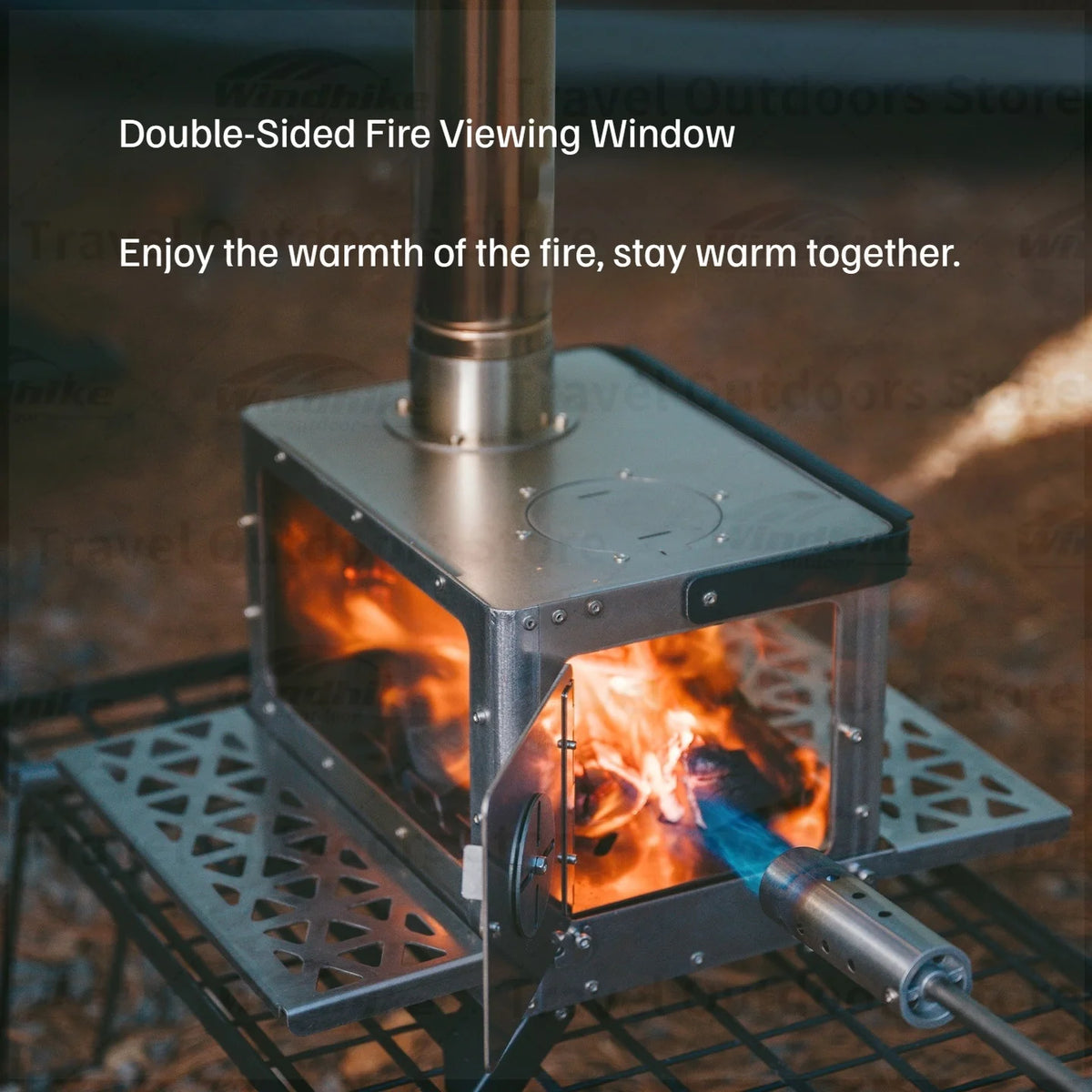 Naturehike Stainless Steel Wood Burning Tent Stove With Glass Door