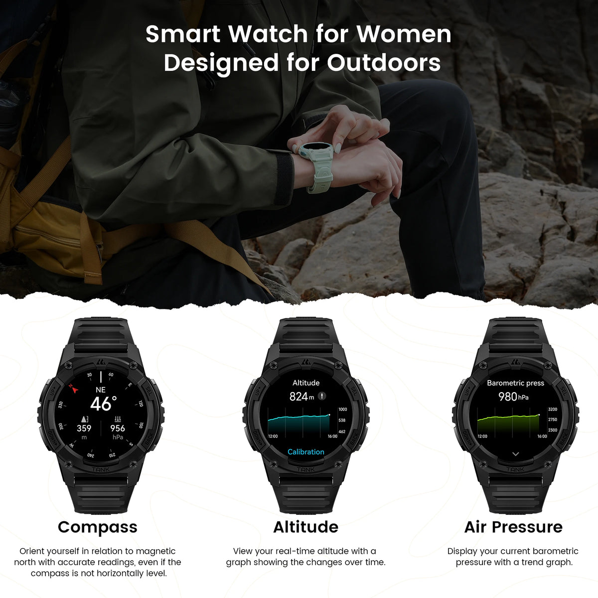KOSPET Tank S2 GPS AMOLED Smartwatch With Bluetooth Calling