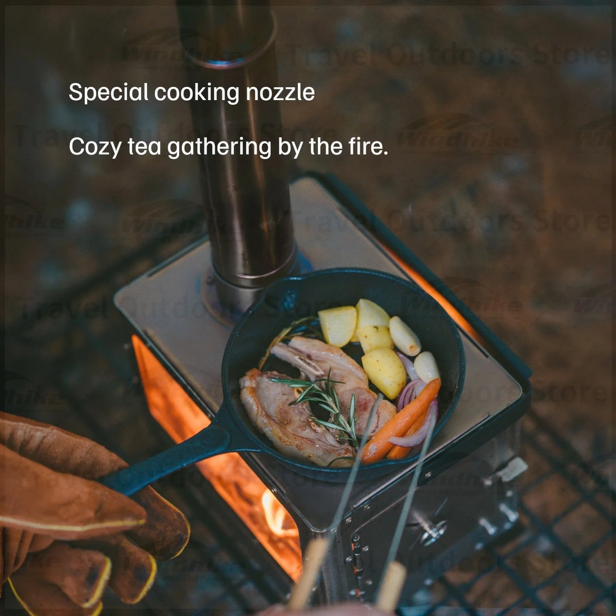 Naturehike Stainless Steel Wood Burning Tent Stove With Glass Door