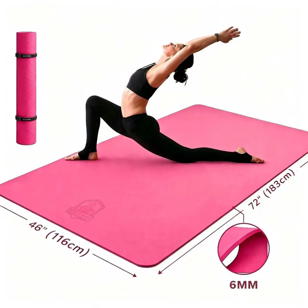 HAPBEAR Extra Large Non Slip TPE Yoga Mat for Pilates and Fitness