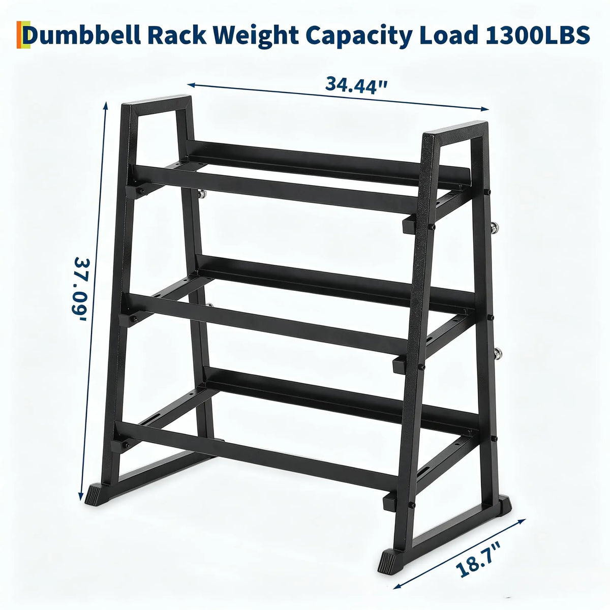 HiMISS Three Tier Trapezoidal Dumbbell Rack for Home Gym Storage