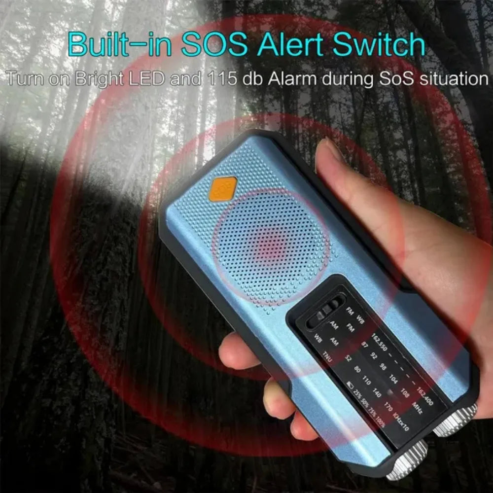 Stonego Emergency Solar Radio With Hand Crank And Phone Charger