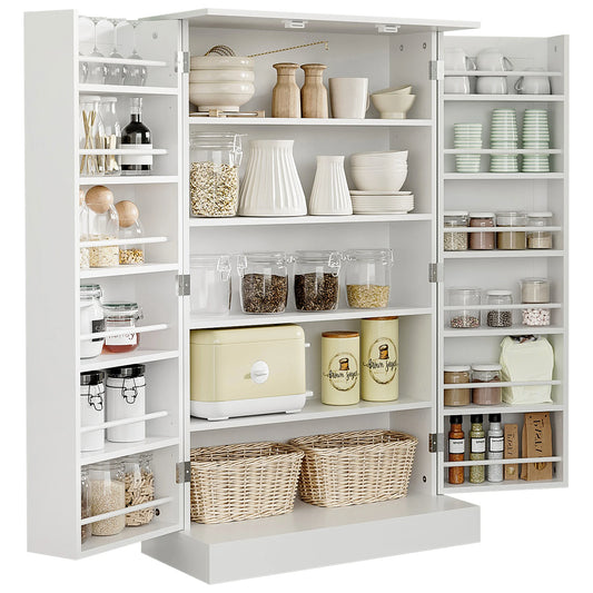 HOMCOM Modern Kitchen Pantry Cabinet With Double Doors And Shelves