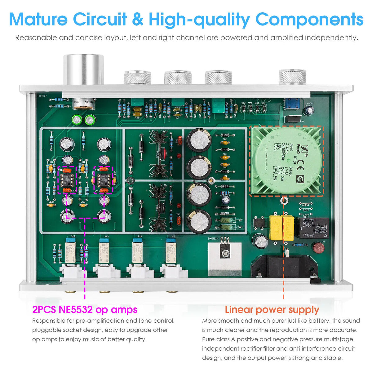 Douk Audio Class A Three Input Stereo HiFi Preamplifier