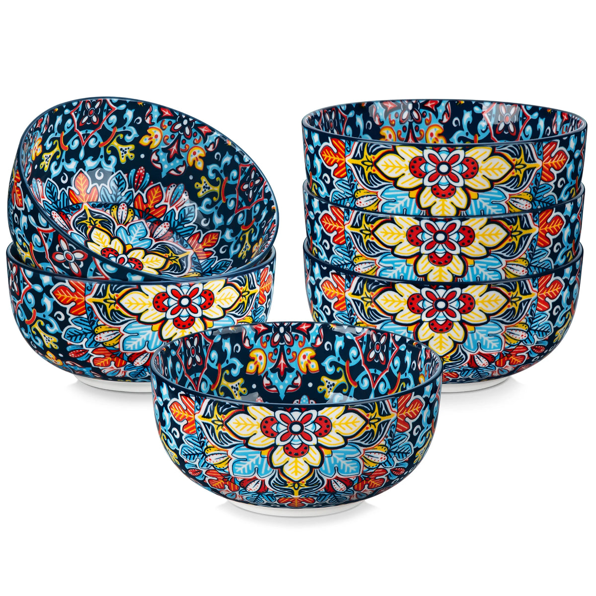 MALACASA Ceramic Cereal Bowls For Soup Salad Pasta And Oatmeal