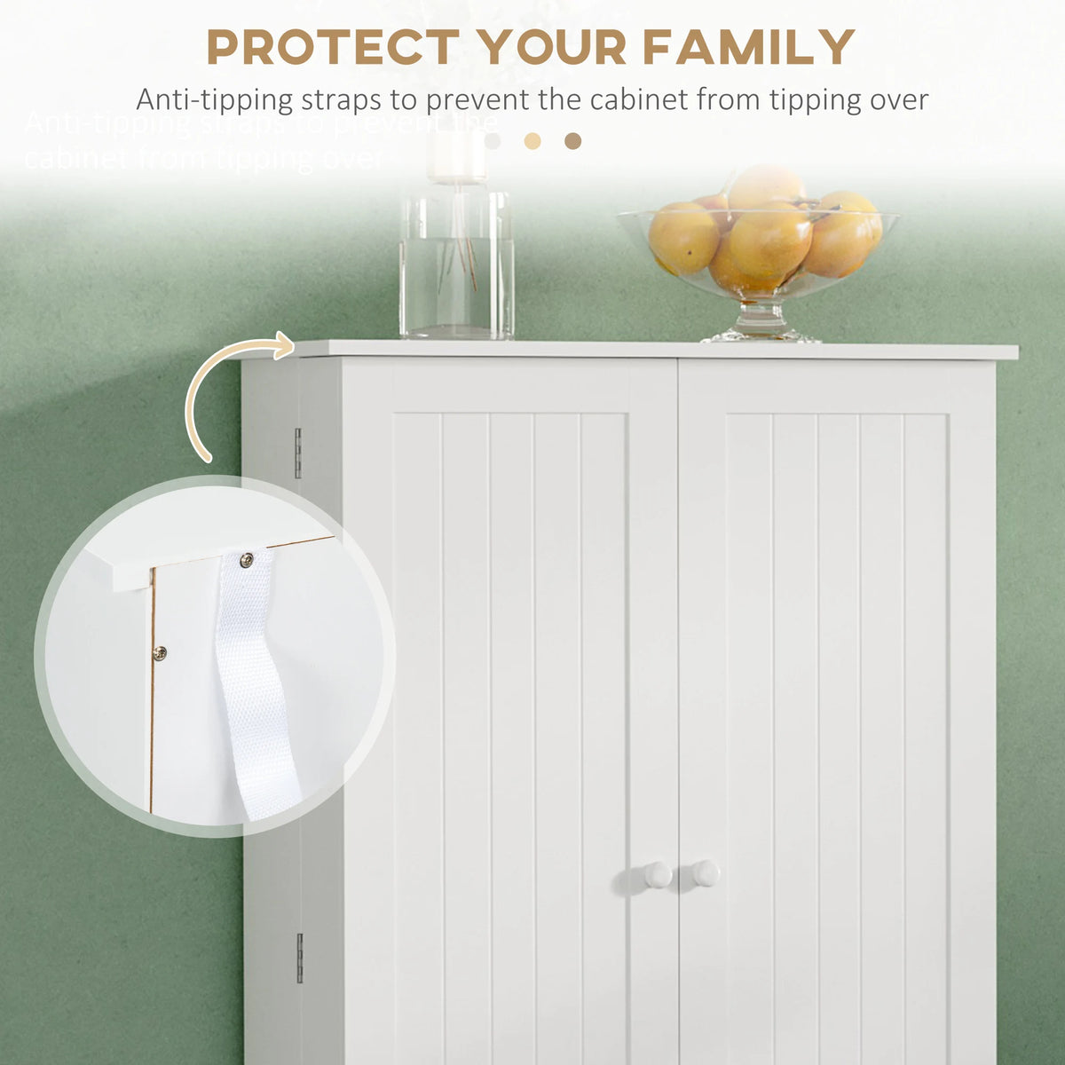 HOMCOM Modern Kitchen Pantry Cabinet With Double Doors And Shelves