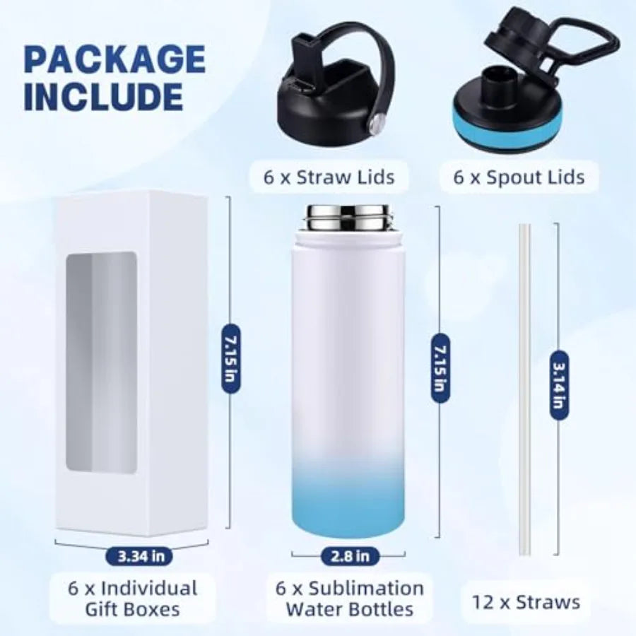 Sublimation Stainless Steel Sports Water Bottle Blanks With Wide Mouth
