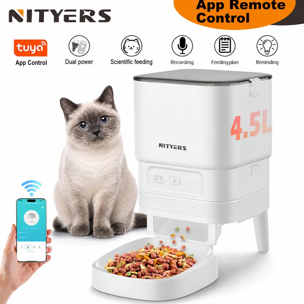 Nityers Smart WiFi Pet Feeder With Remote App Voice Recording