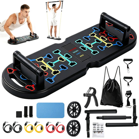 Home Gym Kit With Push Up Board And Resistance Bands