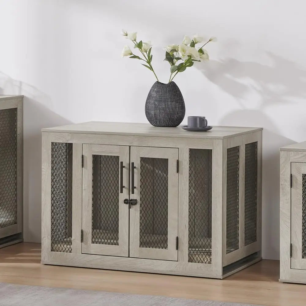 Furniture Style Indoor Dog Crate With Cushion And Removable Tray