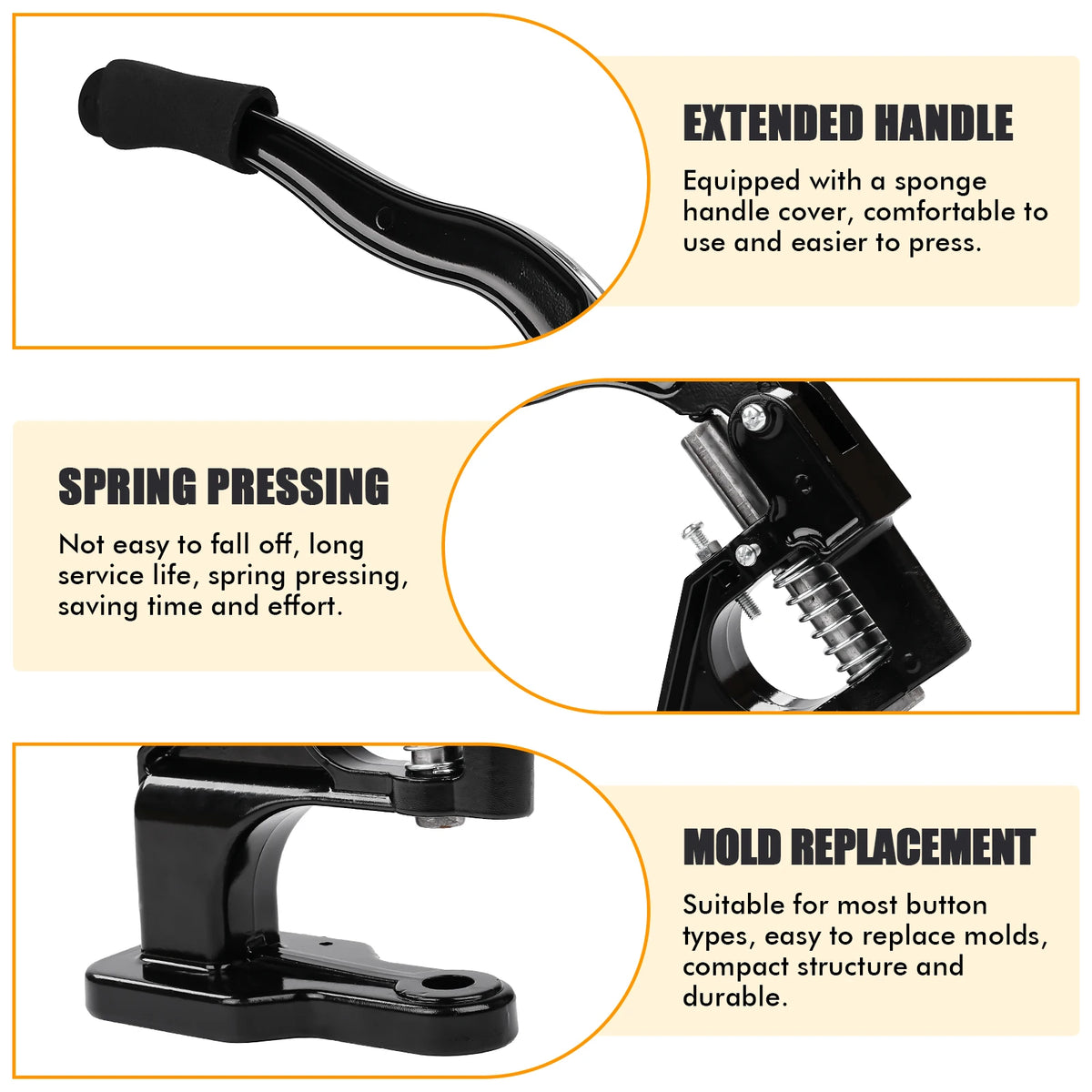 Manual Grommet Press Tool for Leathercraft and Sewing Projects