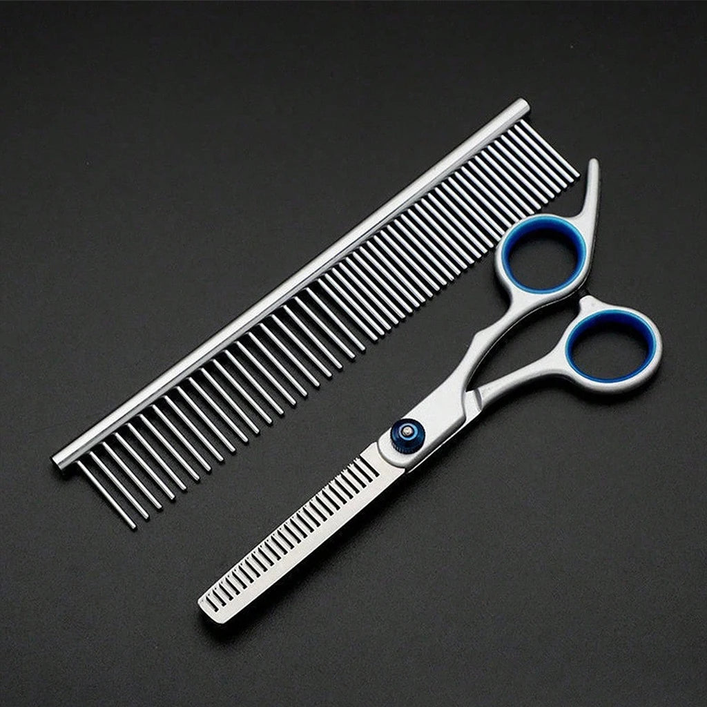 SHUYU Stainless Steel Pet Grooming Scissors Kit With Comb