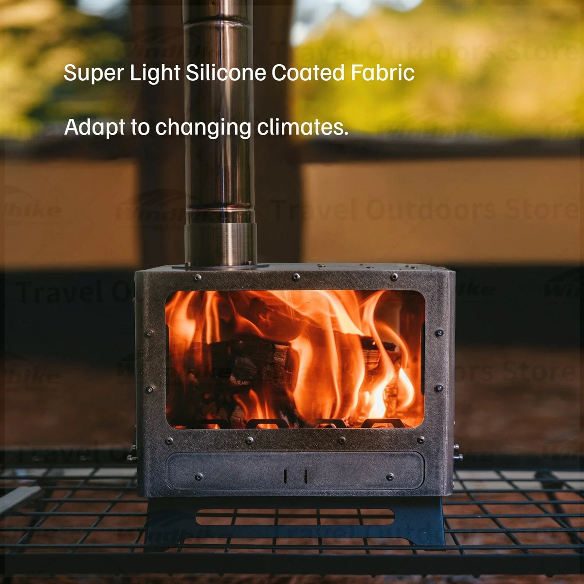 Naturehike Stainless Steel Wood Burning Tent Stove With Glass Door