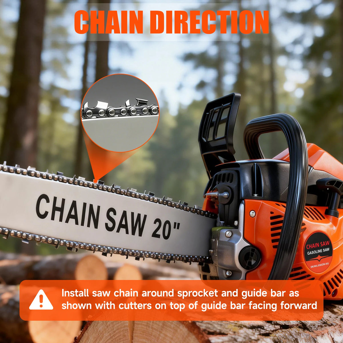 Two Stroke Gasoline Chainsaw For Heavy Duty Wood Cutting