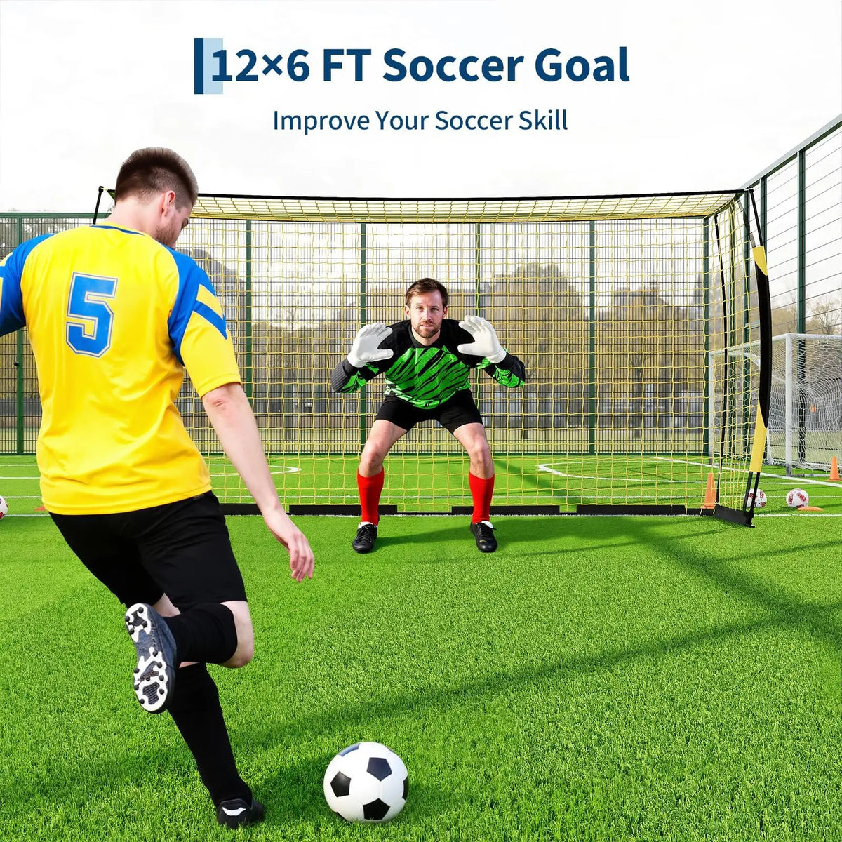 HiMISS Heavy Duty Foldable Soccer Goal for Backyard Training Net