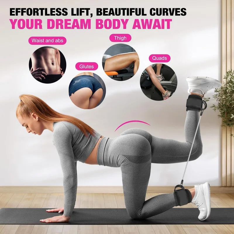 Ankle Resistance Bands With Secure Cuffs For Glute Training