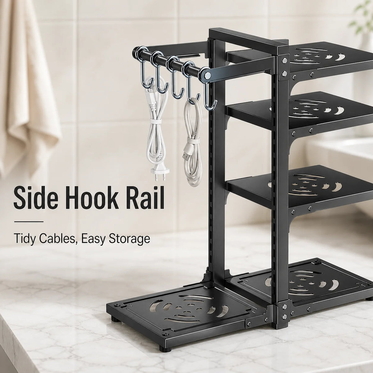 Adjustable Stainless Steel Kitchen Storage Rack With Drain Organizer