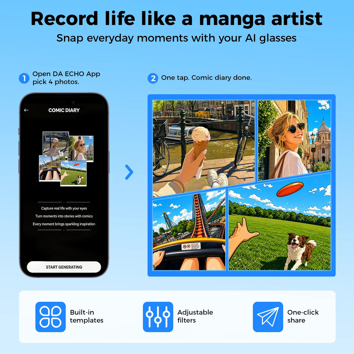 ChatGPT AI Smart Glasses With Translation HD Camera Video Recording