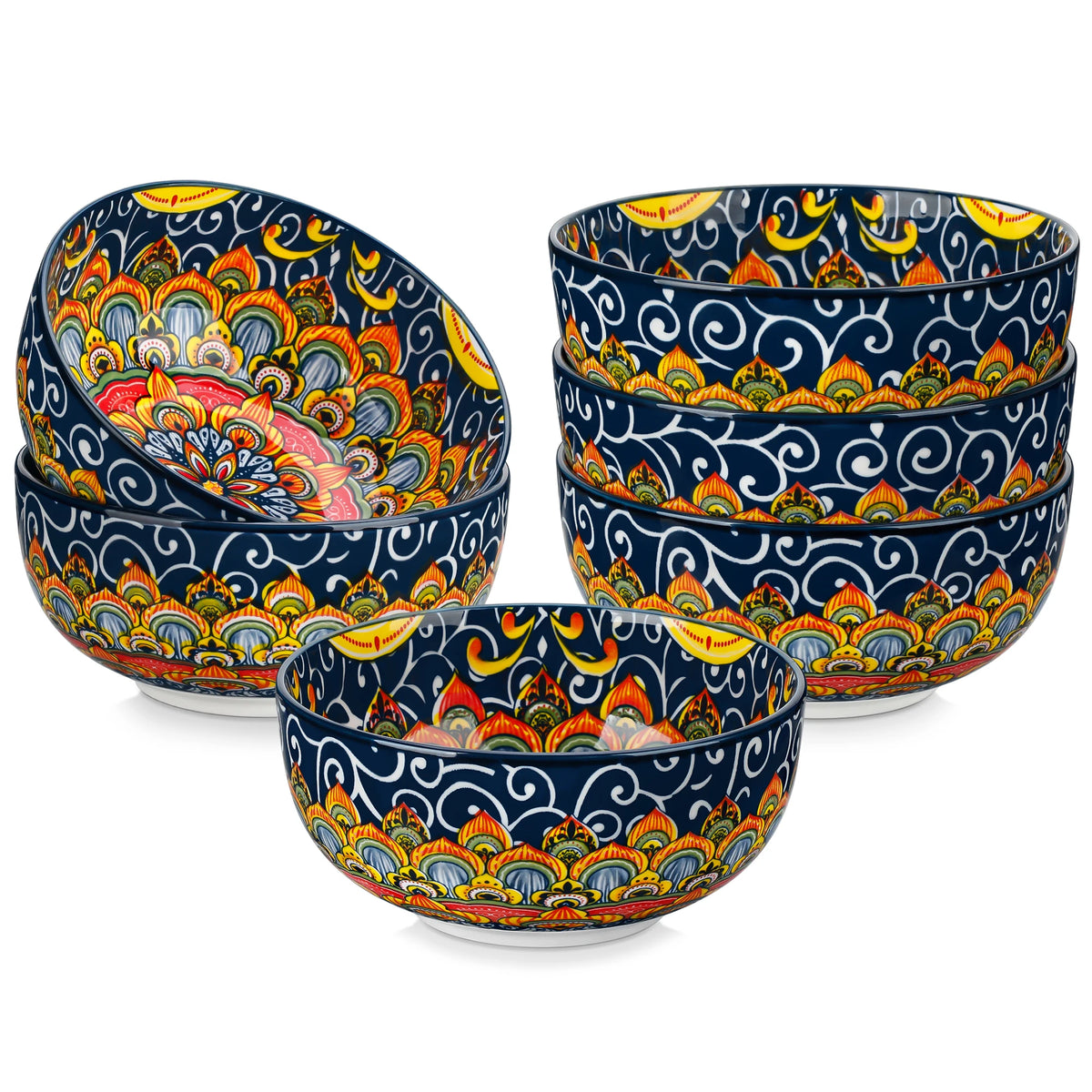 MALACASA Ceramic Cereal Bowls For Soup Salad Pasta And Oatmeal