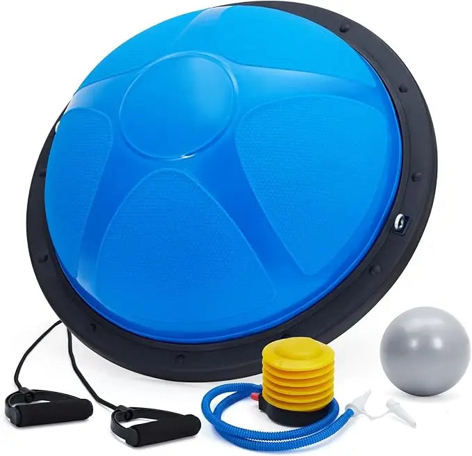 Half Balance Ball Trainer With Resistance Bands For Yoga And Fitness