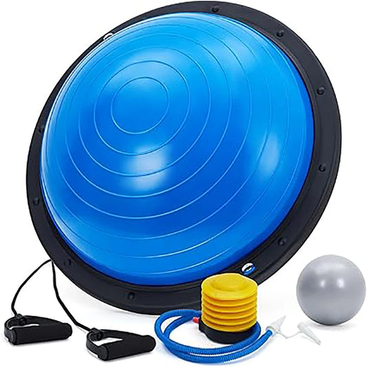 Half Balance Ball Trainer With Resistance Bands For Yoga And Fitness